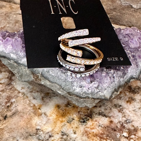 INC Gold Rose Gold Silver Stackable Ring Set - Picture 6 of 9